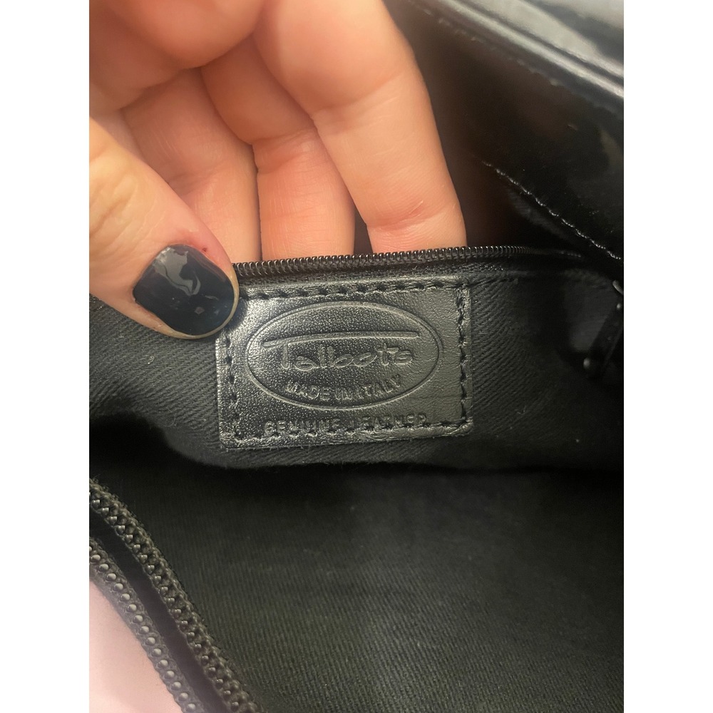 Made in Italy Wool Leather Trim Tote Bag Charcoal Grey Black by Talbots - Picture 6 of 6